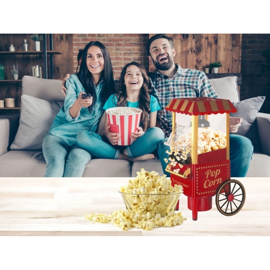 Beper - Popkornovač 1200W/230V červená