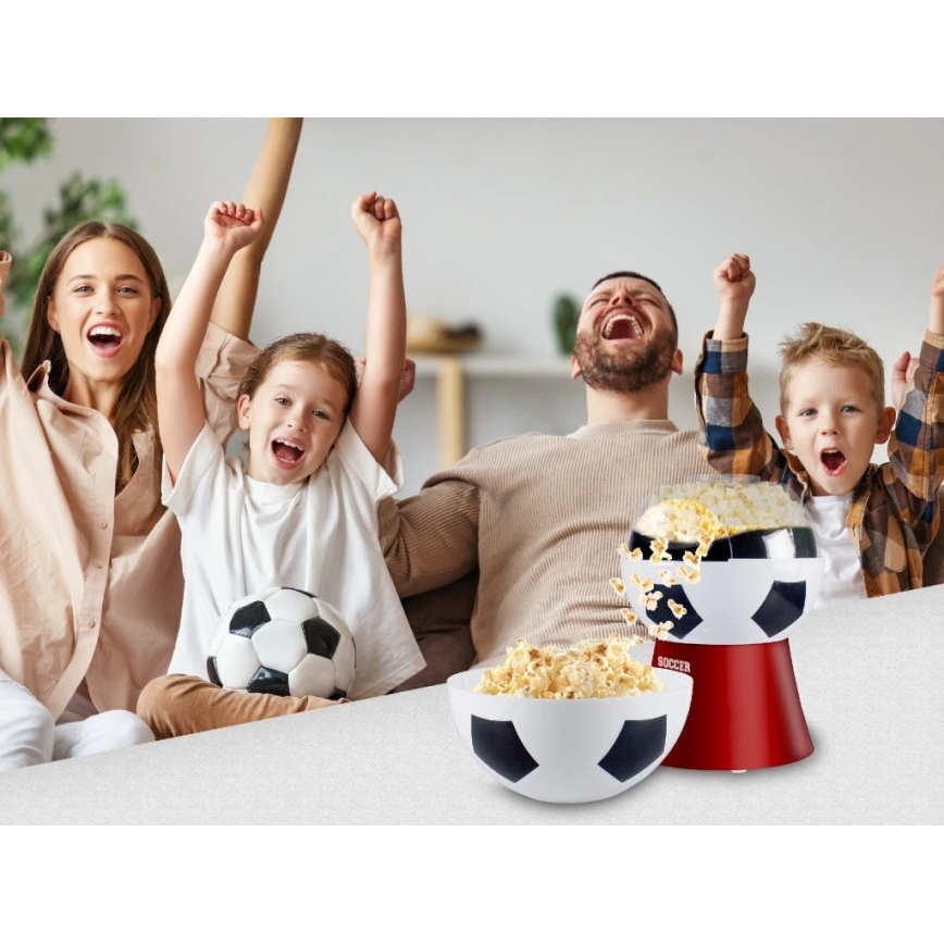 Beper - Popkornovač 1200W/230V fotbal/červená