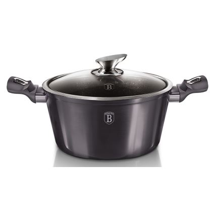 BerlingerHaus - Kastrol s mramorovým povrchem + poklice 20 cm černá