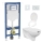 Bezbariérové závěsné WC ETIUDA + záchodové prkénko ETIUDA + splachovací tlačítko SIGMA + podomítkový modul + izolační podložka