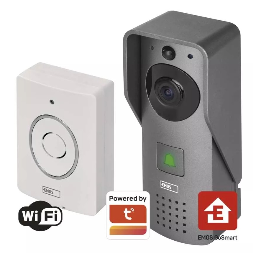 Bezdrátový videozvonek se senzorem pohybu GoSmart 12V/3xAA IP44 Wi-Fi Tuya
