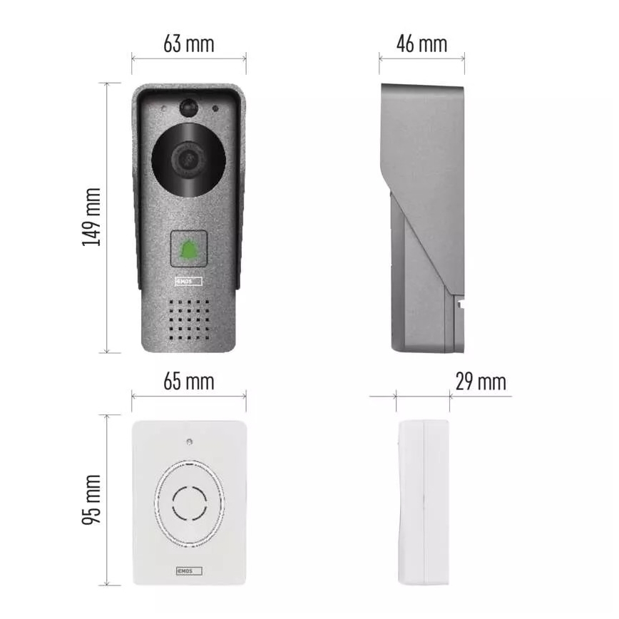 Bezdrátový videozvonek se senzorem pohybu GoSmart 12V/3xAA IP44 Wi-Fi Tuya