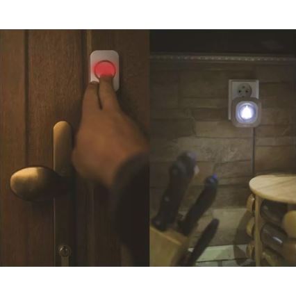 Bezdrátový zvonek do zásuvky 230V + 1xCR2032 IP44 šedá