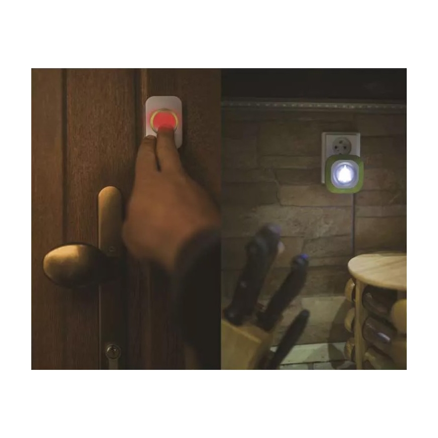 Bezdrátový zvonek do zásuvky 230V + 1xCR2032 IP44 zelená