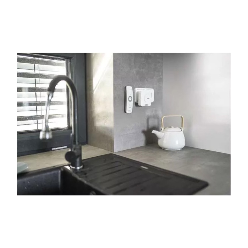 Bezdrátový zvonek do zásuvky 230V IP44 bílá