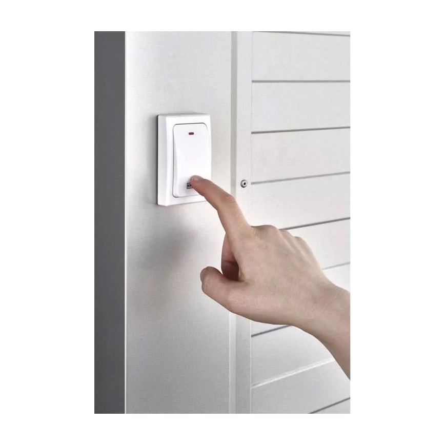 Bezdrátový zvonek do zásuvky 230V IP44 bílá