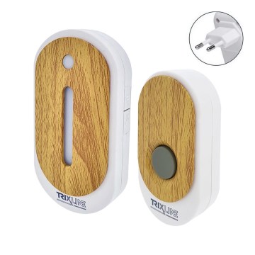 Bezdrátový zvonek do zásuvky BELL 230V + 1x23A hnědá