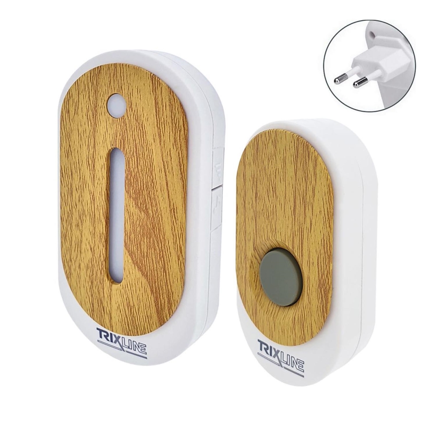 Bezdrátový zvonek do zásuvky BELL 230V + 1x23A hnědá