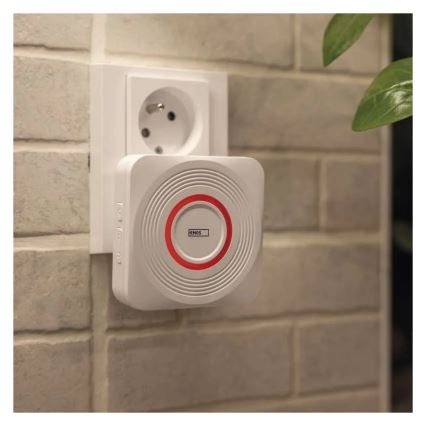 Bezdrátový zvonek do zásuvky GoSmart 230V + 1xCR2032 bílá Wi-Fi
