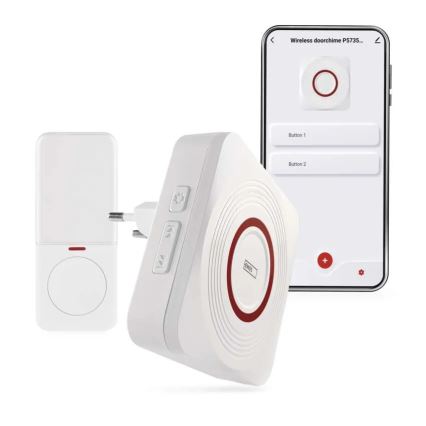 Bezdrátový zvonek do zásuvky GoSmart 230V + 1xCR2032 bílá Wi-Fi
