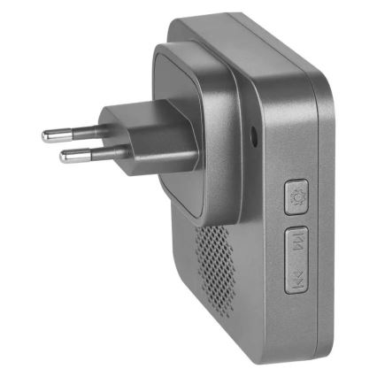 Bezdrátový zvonek do zásuvky GoSmart 230V + 1xCR2032 šedá Wi-Fi