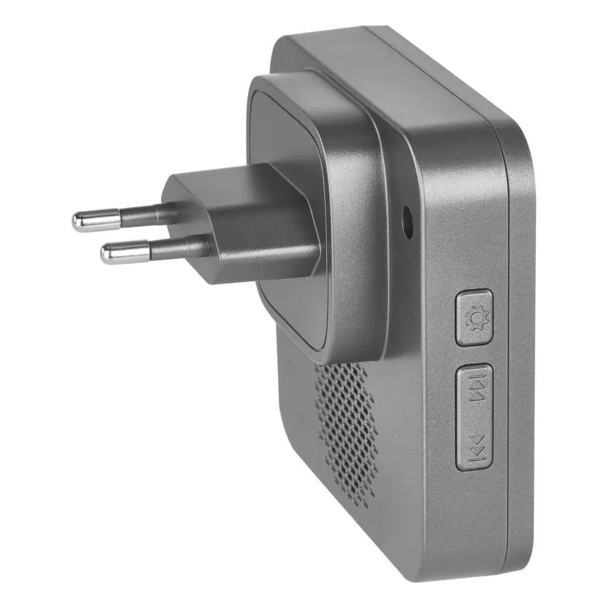 Bezdrátový zvonek do zásuvky GoSmart 230V + 1xCR2032 šedá Wi-Fi