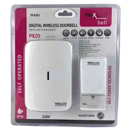 Bezdrátový zvonek do zásuvky PIEZO BELL 230V + 1x23A IP40 bílá