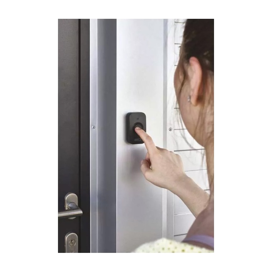 Bezdrátový zvonek na baterie 3xAAA IP56 černá