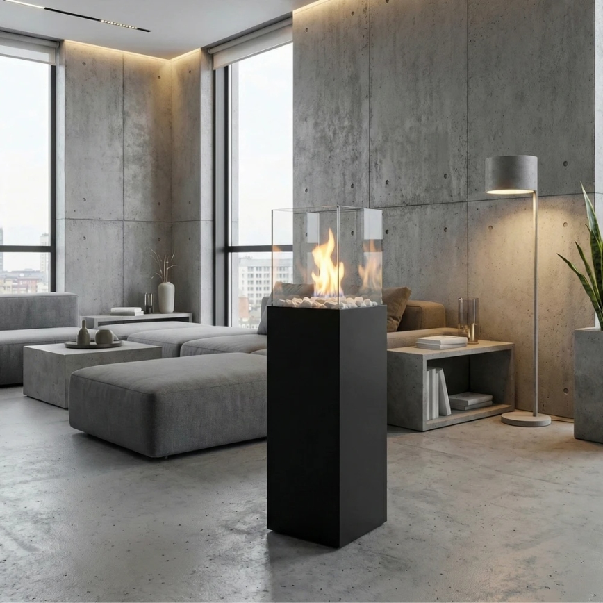 BIO krb ALICANTE 26,5x80,5 cm 2kW černá + ochranný kryt