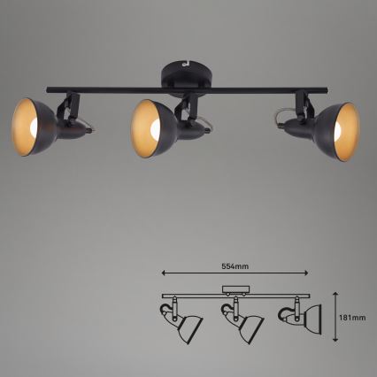 Bodové svítidlo 3xE14/40W/230V černá