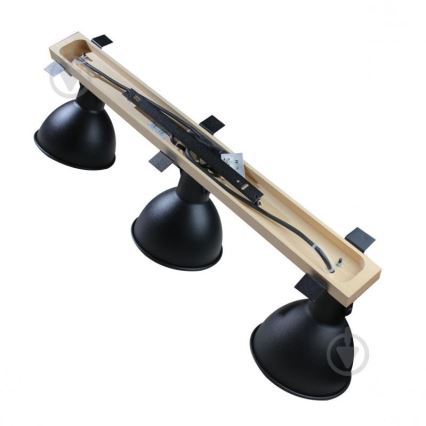 Bodové svítidlo 3xE27/40W/230V buk/černá