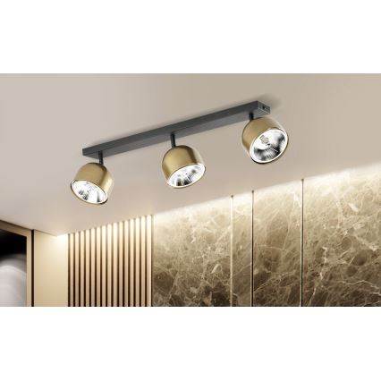 Bodové svítidlo ALTEA 3xAR111 GU10/50W/230V zlatá/černá