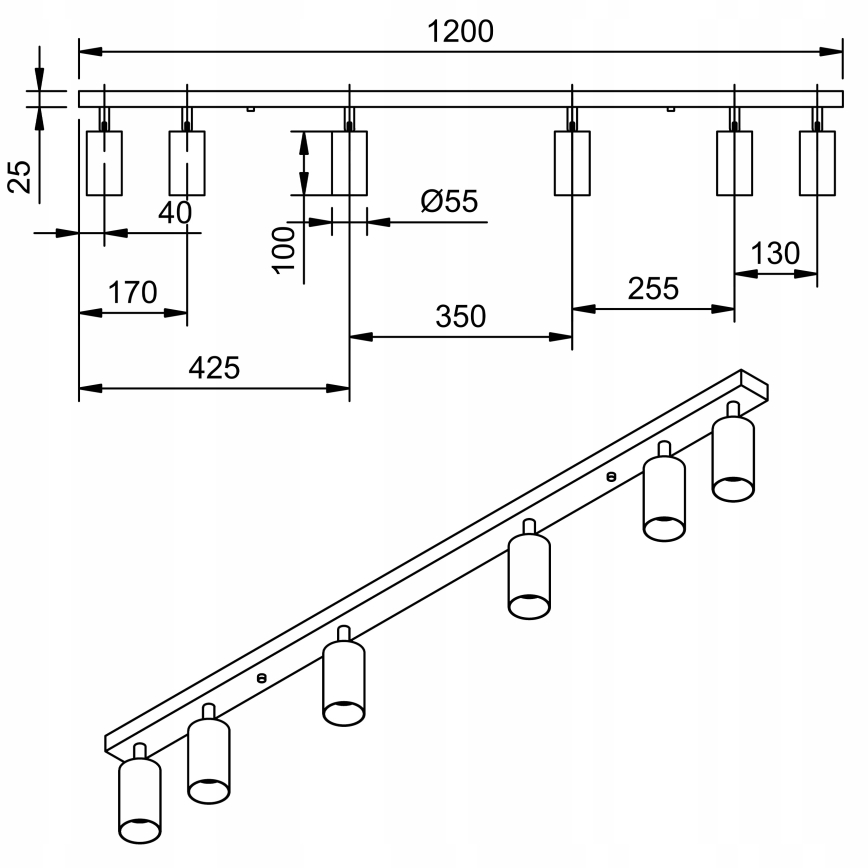 Bodové svítidlo ANGIE 6xGU10/35W/230V bílá