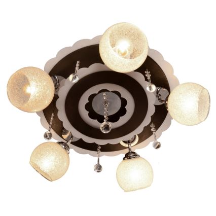 Bodové svítidlo ARONA 5xE27/15W/230V+LED černá