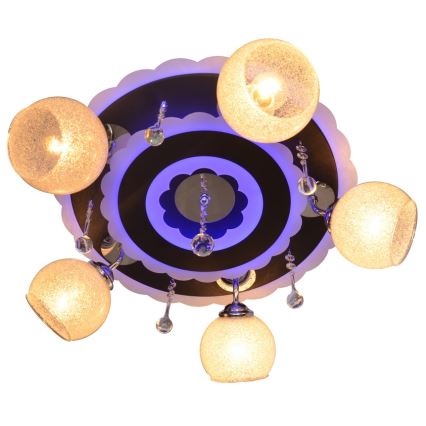 Bodové svítidlo ARONA 5xE27/15W/230V+LED černá