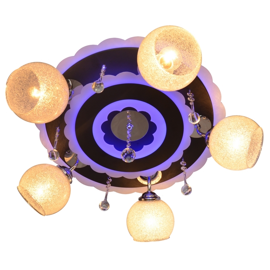 Bodové svítidlo ARONA 5xE27/15W/230V+LED černá