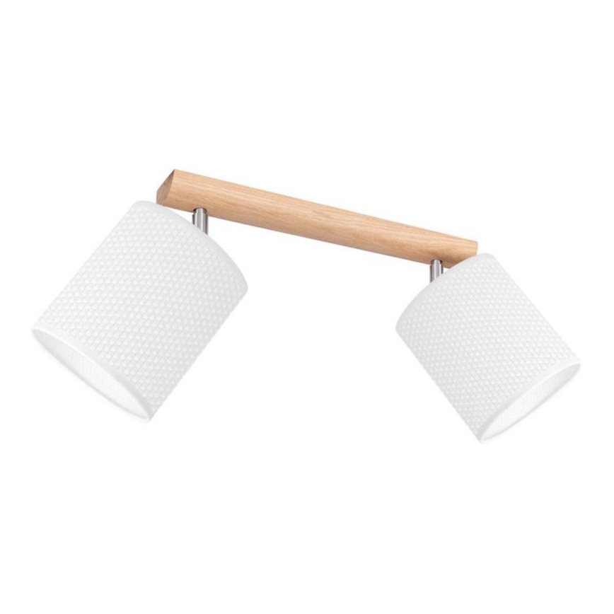 Bodové svítidlo BENITA 2xE27/25W/230V bílá/dub
