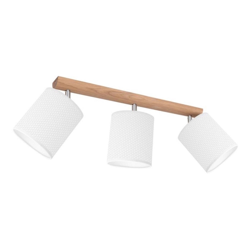Bodové svítidlo BENITA 3xE27/25W/230V bílá/dub