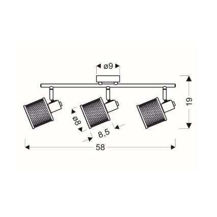 Bodové svítidlo CANABERA 3xE14/40W/230V