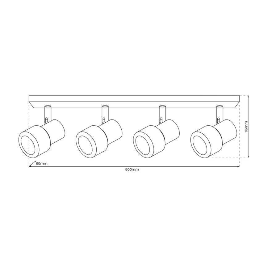 Bodové svítidlo CINO 4xGU10/8W/230V černá