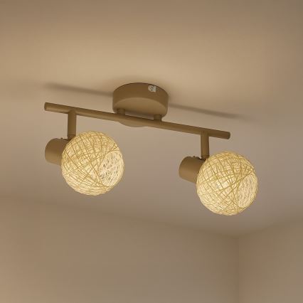 Bodové svítidlo DEX 2xE14/10W/230V béžová/krémová