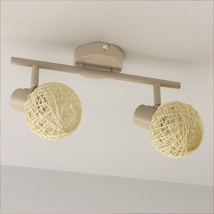 Bodové svítidlo DEX 2xE14/10W/230V béžová/krémová