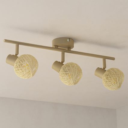 Bodové svítidlo DEX 3xE14/10W/230V béžová/krémová