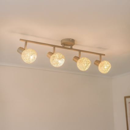 Bodové svítidlo DEX 4xE14/10W/230V béžová/krémová