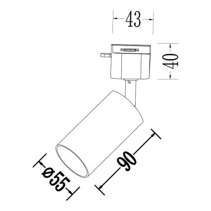 Bodové svítidlo do 1-fázového lištového systému TIGER 1xGU10/10W/230V bílá