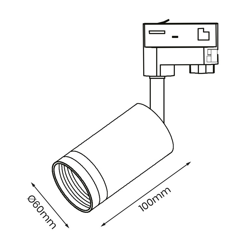 Bodové svítidlo do 3-fázového lištového systému PIPE 1xGU10/25W/230V bílá