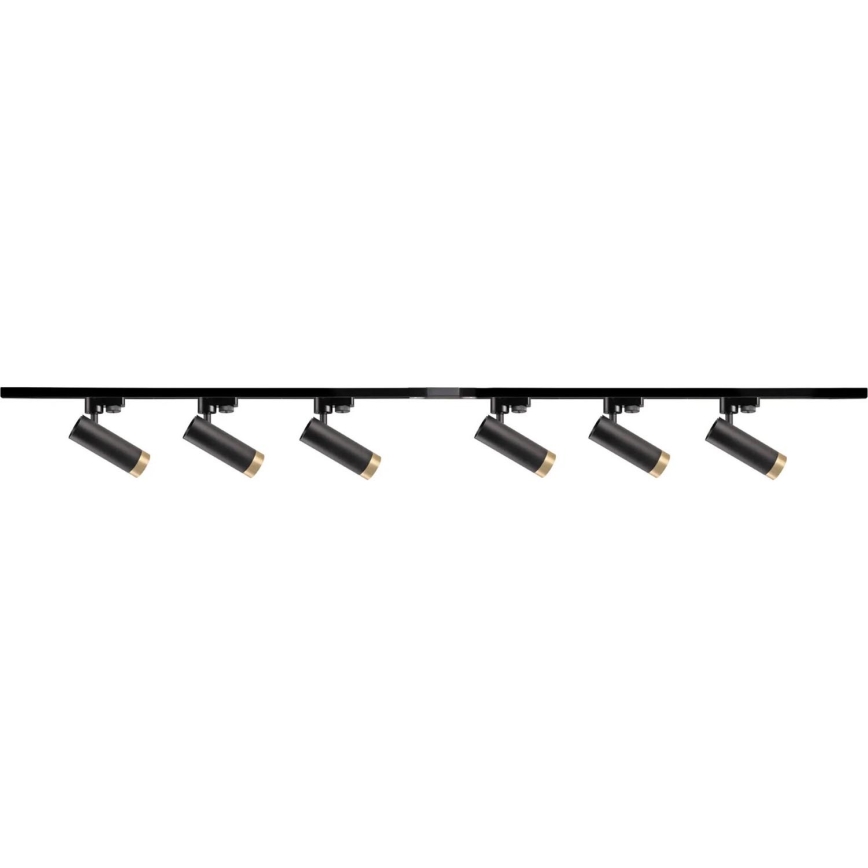 Bodové svítidlo do lištového systému FADO 6xGU10/10W/230V + 2x1 m lištový systém černá
