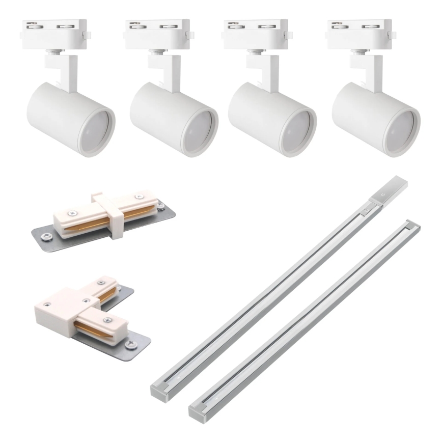 Bodové svítidlo do lištového systému LYNX 4xGU10/10W/230V + 2 x 75 cm lištový systém bílá