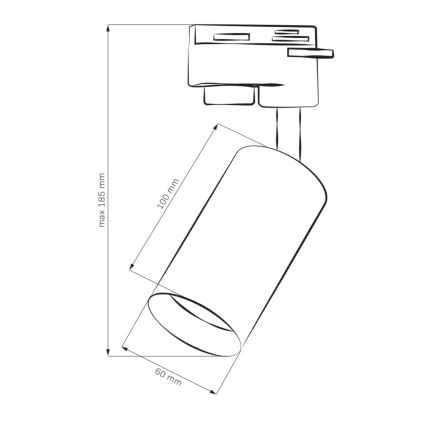 Bodové svítidlo do lištového systému MARIBEL 3xGU10/10W/230V +1 m lištový systém černá