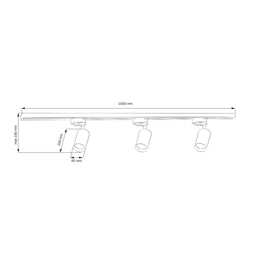 Bodové svítidlo do lištového systému MARIBEL 3xGU10/10W/230V +1 m lištový systém zlatá