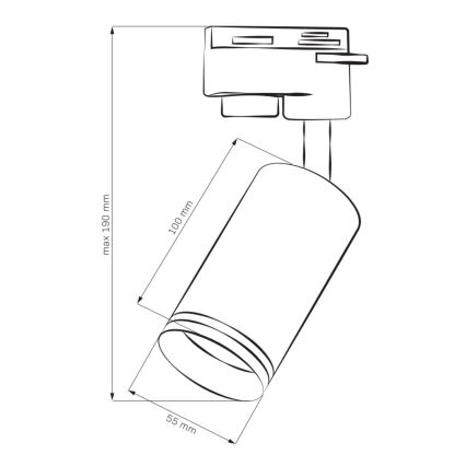 Bodové svítidlo do lištového systému PARIS 3xGU10/10W/230V + 1 m lištový systém bílá