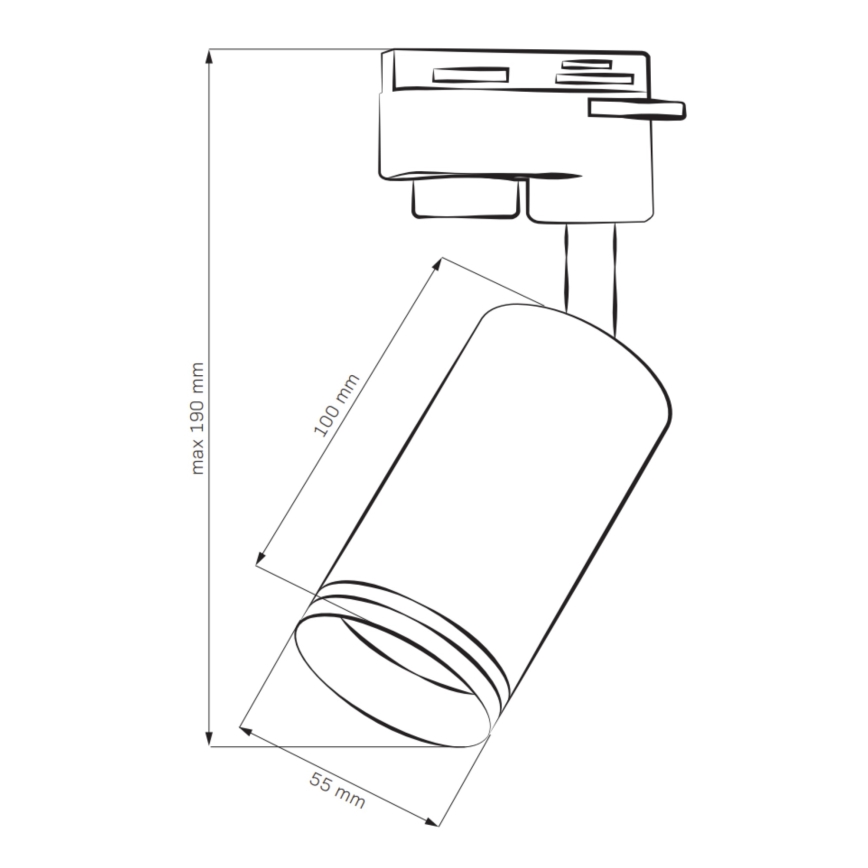 Bodové svítidlo do lištového systému PARIS 3xGU10/10W/230V + 1 m lištový systém bílá