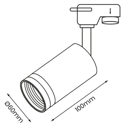 Bodové svítidlo do lištového systému PIPE 1xGU10/25W/230V bílá