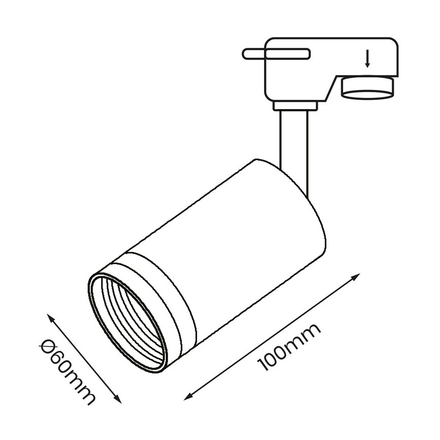 Bodové svítidlo do lištového systému PIPE 1xGU10/25W/230V bílá