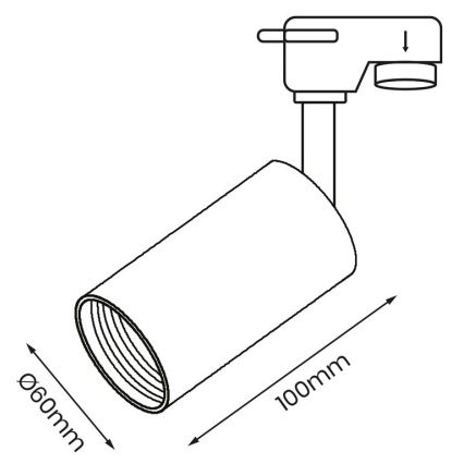 Bodové svítidlo do lištového systému PIPE 1xGU10/25W/230V bílá