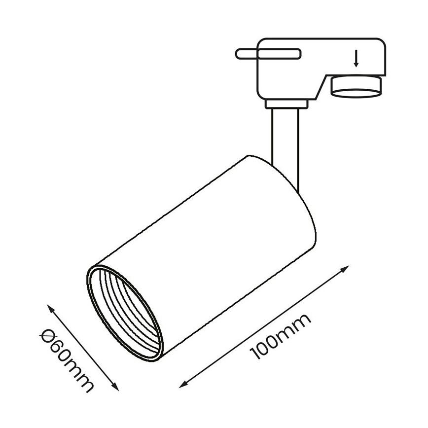 Bodové svítidlo do lištového systému PIPE 1xGU10/25W/230V černá