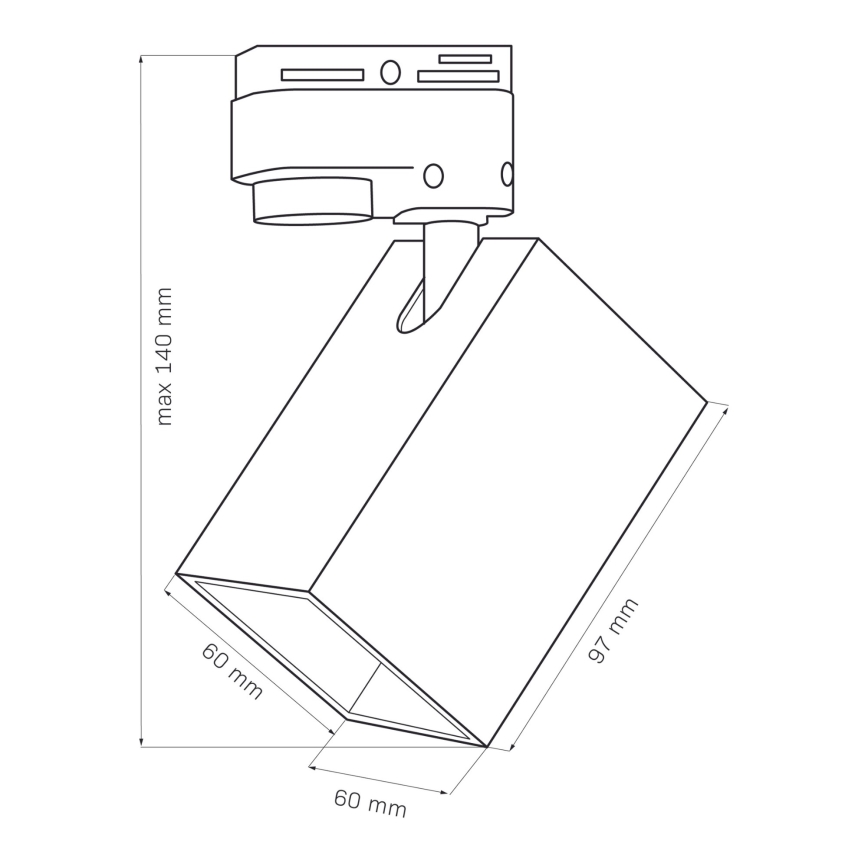 Bodové svítidlo do lištového systému SQUARE 1xGU10/10W/230V černá