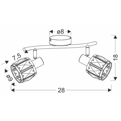 Bodové svítidlo DUBAI 2xE14/40W/230V černá/zlatá