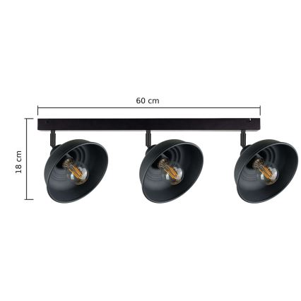 Bodové svítidlo FAUN 3xE27/60W/230V černá