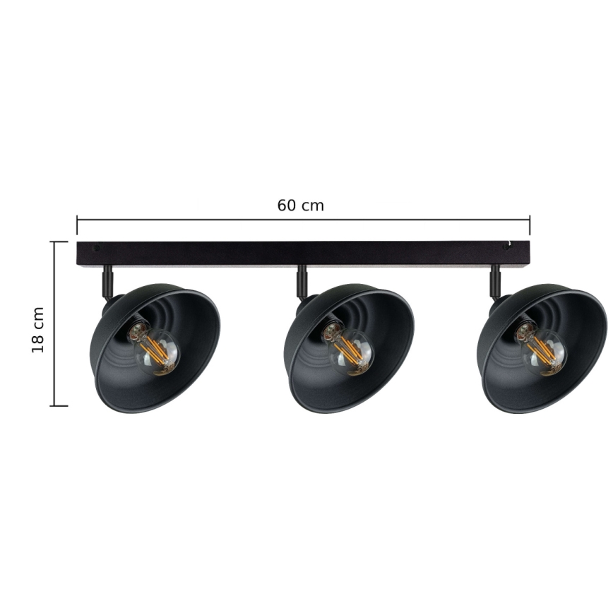 Bodové svítidlo FAUN 3xE27/60W/230V černá